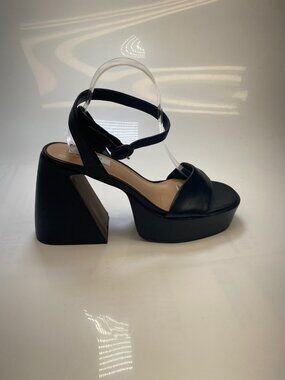 Steven New York Womens Paysin Chunky Heel Strap Faux Leather Sz 11